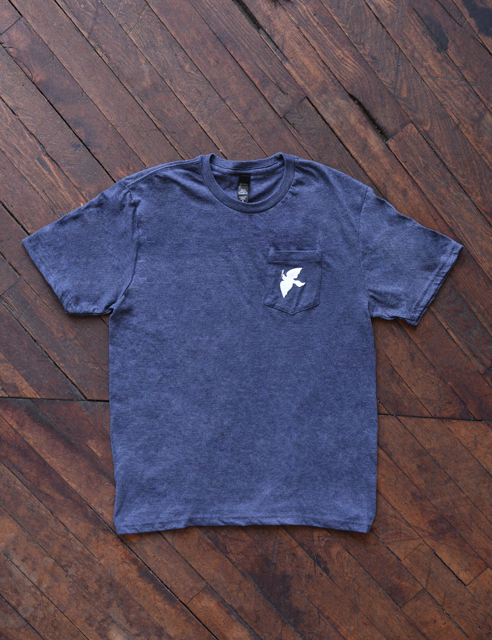 Top view of a Dove Pocket T-Shirt.